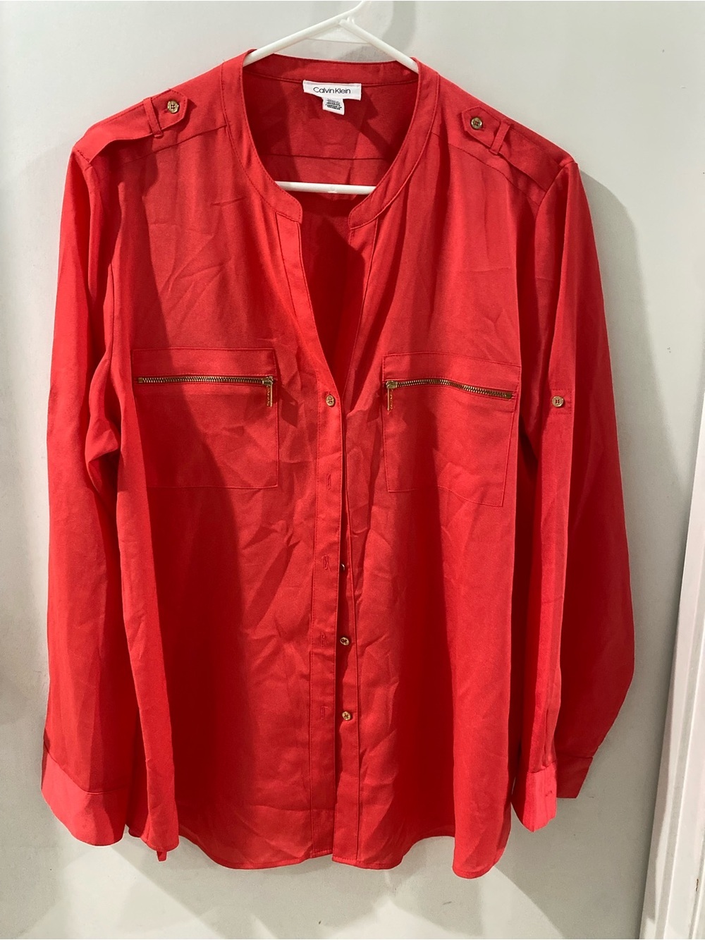 Calvin Klein Button-Front Blouse, size XL